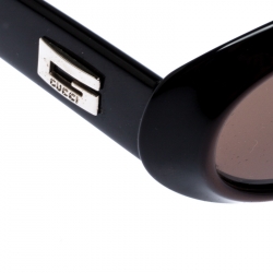 مملوكة مسبقًا Gucci Black/Brown GG 2419 Vintage Oval Sunglasses