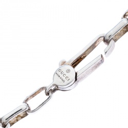 Pre Owned سوار غوتشي وصلة سلسلة فضة GG متشابكين