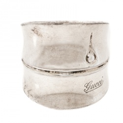 Pre Owned خاتم غوتشي بامبو فضية إسترليني مقاس EU 52 