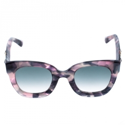 مملوكة مسبقًا Gucci Grey and Pink Havana/ Green Gradient GG0208S Square Sunglasses
