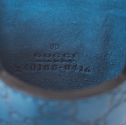 Pre Owned Gucci Blue Microguccissima Leather Phone Case