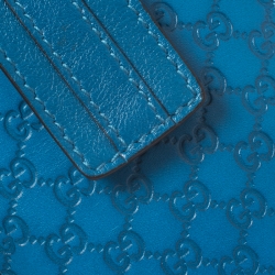 Pre Owned Gucci Blue Microguccissima Leather Phone Case