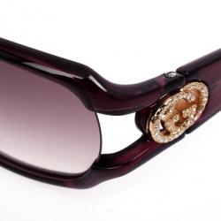 Pre Owned Gucci Purple Rectangle 'GG' Woman Sunglasses