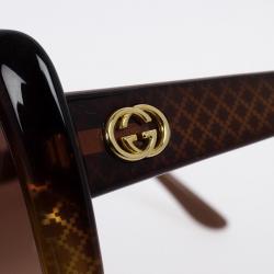 مملوكة مسبقًا Gucci Brown Square Woman Sunglasses