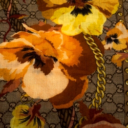 Pre Owned وشاح غوتشي صوف مطبوع GG بيغ بانشي بني