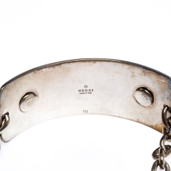 مملوكة مسبقًا Gucci Wooden Silver Tag Chain Link Bracelet