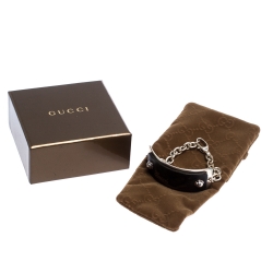 مملوكة مسبقًا Gucci Wooden Silver Tag Chain Link Bracelet