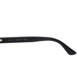 Pre Owned Gucci Black Glitter Stripes/ Grey GG0328S Oversized Square Sunglasses