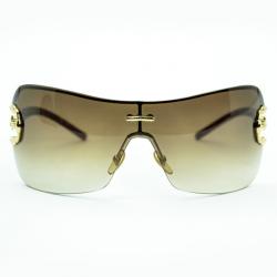 Pre Owned Gucci Brown Anchor Shield Woman Sunglasses
