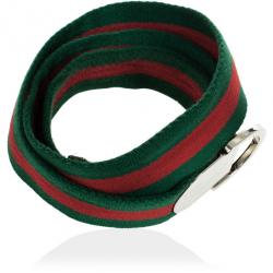 Pre Owned Gucci Signature Web Belt With Engraved Gucci Script Logo & D Ring Buckle 110 CM