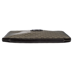 Gucci Beige/Brown GG Supreme Canvas and Leather Interlocking Logo Laptop Case