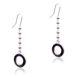 Pre Owned Gucci Silver Round Pendant Earrings