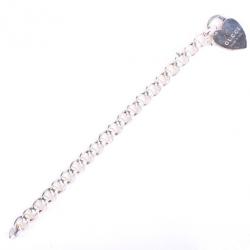 Pre Owned Gucci Silver Bracelet with Heart Lock