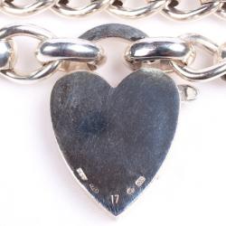 Pre Owned Gucci Silver Bracelet with Heart Lock