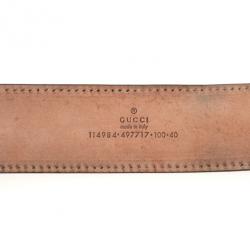 Pre Owned Gucci Brown Guccissima Canvas Supreme Interlocking 'G' Women Buckle Belt 100 CM