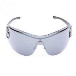 Pre Owned Gucci Black Horsebit Shield Women Sunglasses