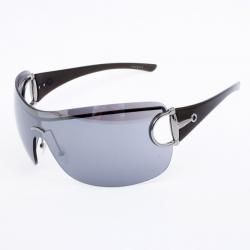 Pre Owned Gucci Black Horsebit Shield Women Sunglasses