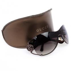 Pre Owned Gucci Black Shield GG 2802/S Women Sunglasses