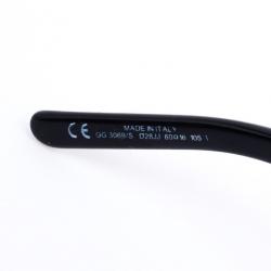 Pre Owned Gucci Black Oval Interlocking 'GG' Temple Women Sunglasses