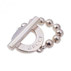 Pre Owned Gucci Silver T-Bar Ring Size 52