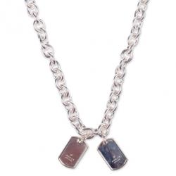 Pre Owned Gucci Silver Two Tags Necklace