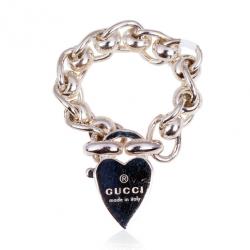 Pre Owned Gucci Heart Charm Ring Size 53