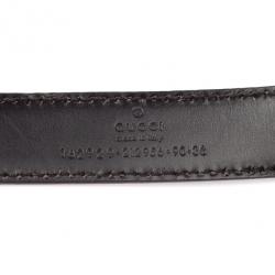 Pre Owned Gucci Brown Leather Guccissima Belt 80 CM