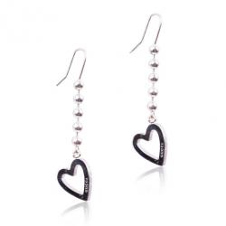 Pre Owned Gucci Silver Heart Pendant Earrings