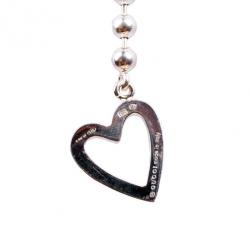 Pre Owned Gucci Silver Heart Pendant Earrings