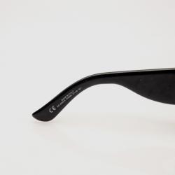 Pre Owned Gucci Black Plastic Bamboo Horsebit Oversized Sunglasses