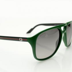 Pre Owned Gucci Green Square Aviators