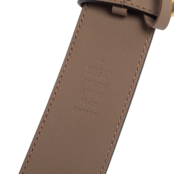 Pre Owned حزام غوتشي إبزيم G مزدوج جلد أسود 95 سم