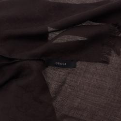 Pre Owned وشاح غوتشي GG بني