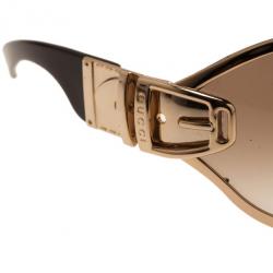 مملوكة مسبقًا نظارات شمسية غوتشي 2738 مزينة بإبزيم بني
