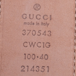 Pre Owned Gucci Red Signature Leather Belt 100 CM