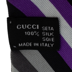 Pre Owned توايلي غوتشي حرير مخطط متعدد الألوان بدلاية شعار مونوغرامي