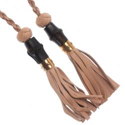 مملوكة مسبقًا Gucci Beige Leather Tassel Waist Belt 80CM
