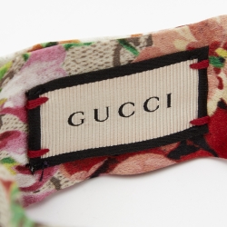 Pre Owned Gucci Beige Blooms Print Silk Headband