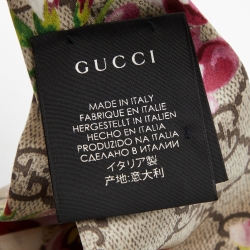 Pre Owned Gucci Beige Blooms Print Silk Headband