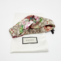 Pre Owned Gucci Beige Blooms Print Silk Headband