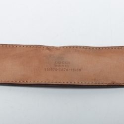 Pre Owned Gucci Beige GG Supreme Star Canvas Interlocking GG Buckle Belt Size 95CM