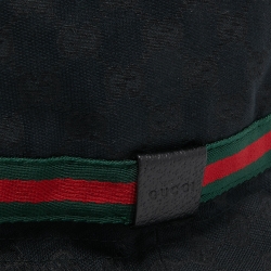Gucci Black Web Detail GG Canvas Bucket Hat S