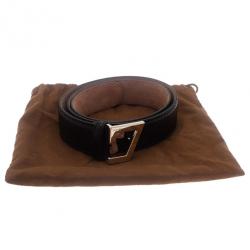 مملوكة مسبقًا Gucci Black Python Belt 90CM