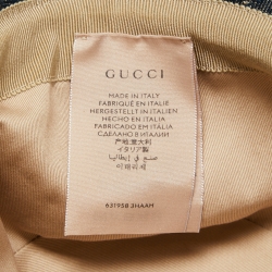 Pre Owned Gucci Blue Washed Denim GG Monogram Wide Brim Bucket Hat L