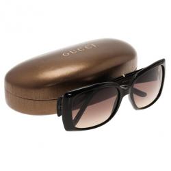 مملوكة مسبقًا نظارة شمس غوتشي سوداء GG 3537 هورسبيت مربعة