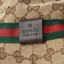 Gucci Beige Web Detail GG Canvas Bucket Hat S