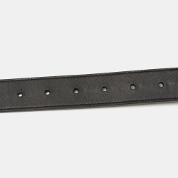 Gucci Black Leather GG Marmont Buckle Belt 75CM