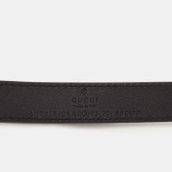 Pre Owned Gucci Black Leather GG Marmont Buckle Belt 75CM