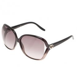 Pre Owned Gucci Black Heart Interlocking G Square Sunglasses