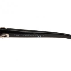 Pre Owned Gucci Black Heart Interlocking G Square Sunglasses